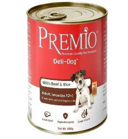 פרמיו כלב שימור פטה בקר 400 גרם