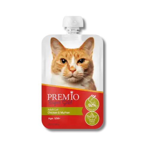 פרמיו מחית בשר עוף וכבש לחתול בוגר 90 גרם